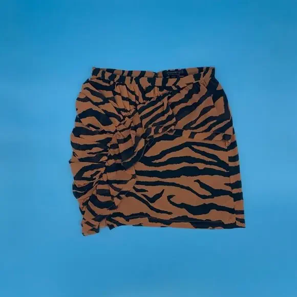 ALLSAINTS Nia Zephyr Animal Print Miniskirt-2 - Picture 4 of 7